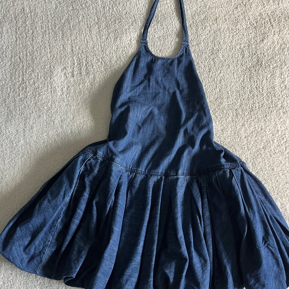 Free People Denim Bubble Mini Dress